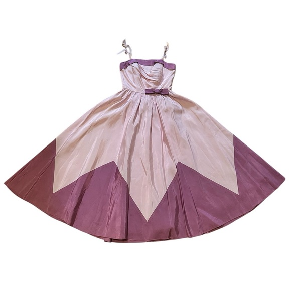 Vintage 1950's Blue Candi Jones Cali Party Prom DRESS Gown Fit & Flare Petticoat - Picture 1 of 12